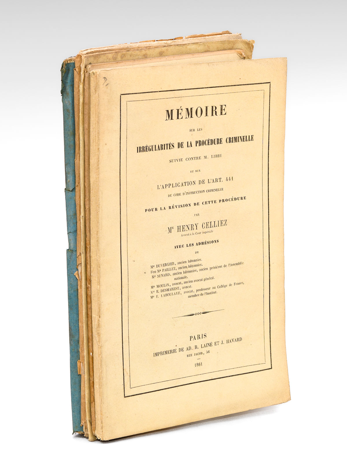 photo n°12 : [ Lot de 5 ouvrages et brochures relatifs à l'affaire Guglielmo Libri : ] Réponse de M. Libri au rapport de M. Boucly [ On joint : ] Lettres à M. Hatton, Juge d'Instruction au sujet de l'incroyable accusation intentée contre M.