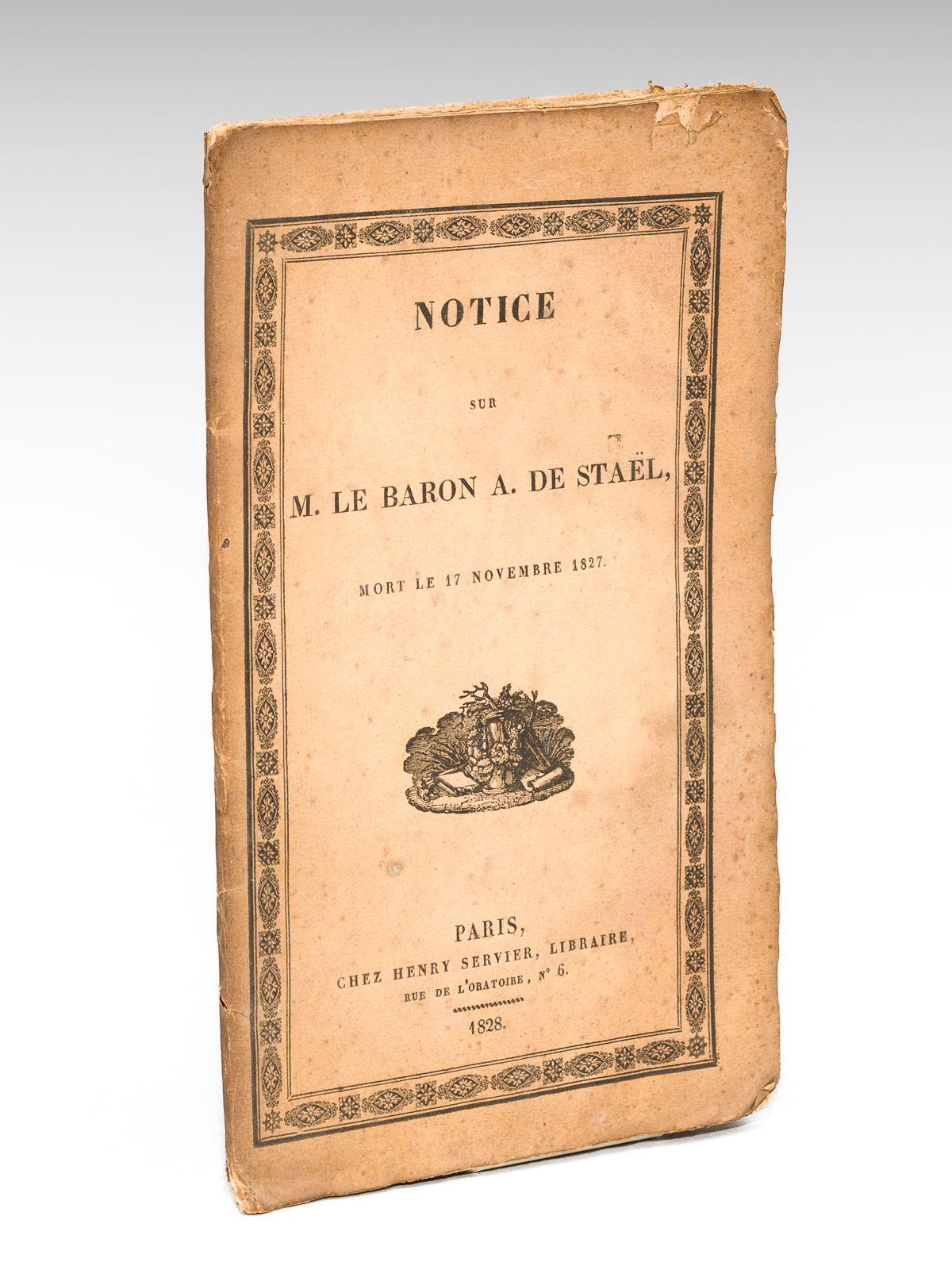 photo n°10 : Notice sur le Baron A. de Staël, mort le 17 novembre 1827 [ Edition originale ]