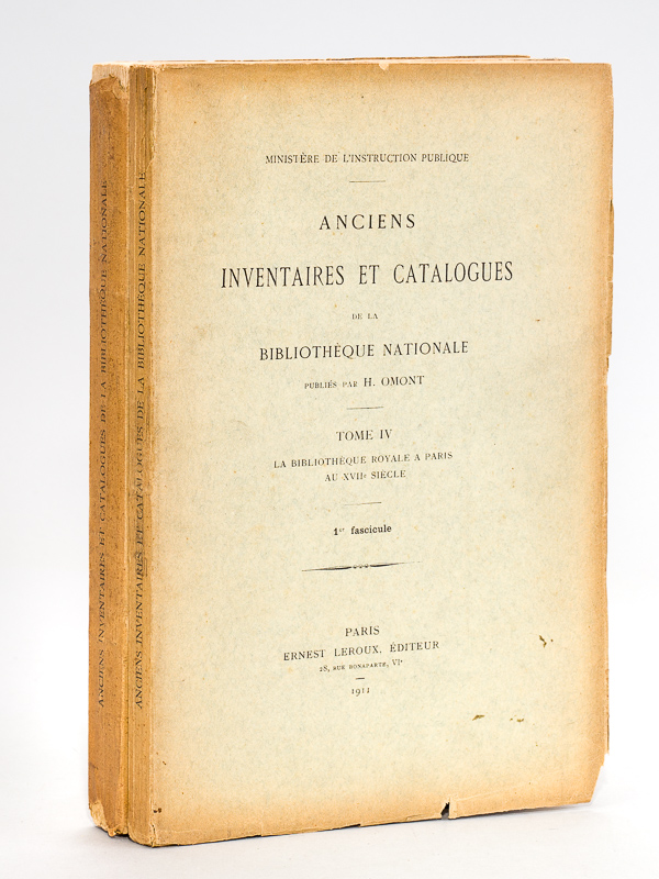 photo n°9 : Anciens Inventaires et Catalogues de la Bibliothèque Nationale. Tome IV : La Bibliothèque Royale à Paris au XVIIe siècle [ 2 Fascicules - Tome 4 Complet ]