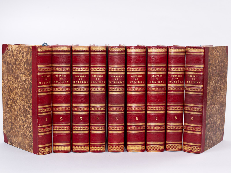 photo n°20 : Oeuvres de Molière (9 Tomes - Complet) [ Exemplaire sur grand papier vélin avec les figures avant la lettre - Reliure signée de Purgold ]