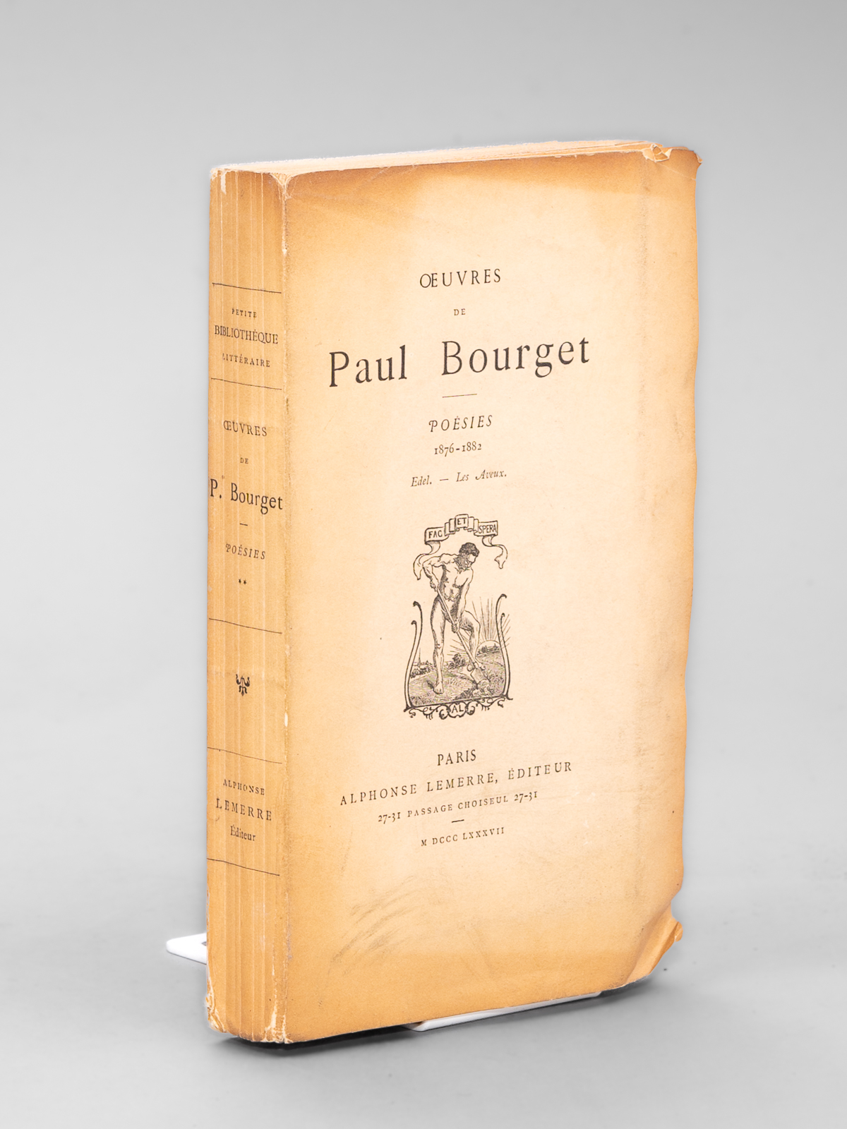 photo n°8 : Oeuvres de Paul Bourget. Poésies 1876-1882. Edel - Les Aveux [ Exemplaire sur papier de Hollande ]