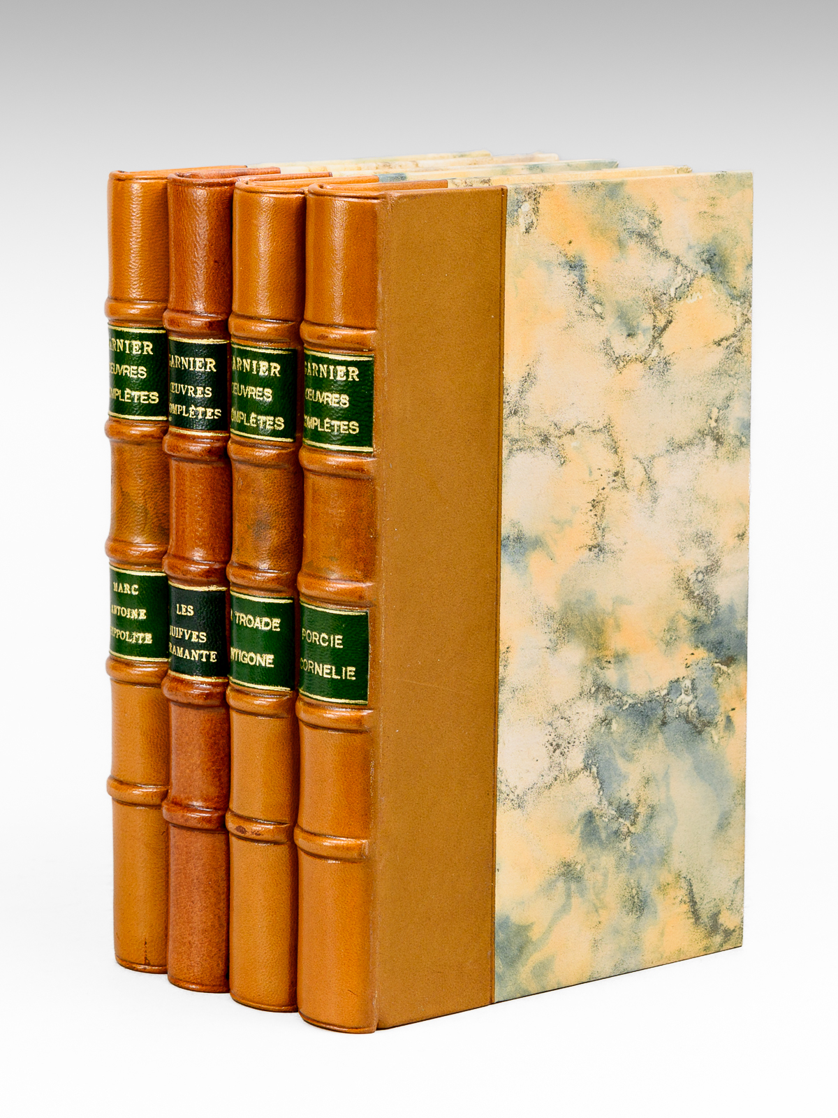 photo n°11 : Oeuvres complètes de Robert Garnier ( 4 tomes ) : Porcie - Cornelie ; La Troade - Antigone ; Les Juifves - Bradamante - Poésies diverses ; Marc Antoine - Hippolyte