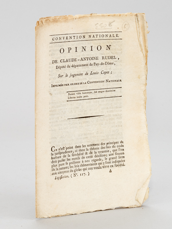 photo n°7 : Opinion de Claude-Antoine Rudel, Député du département du Puy-de-Dôme, sur le jugement de Louis Capet.