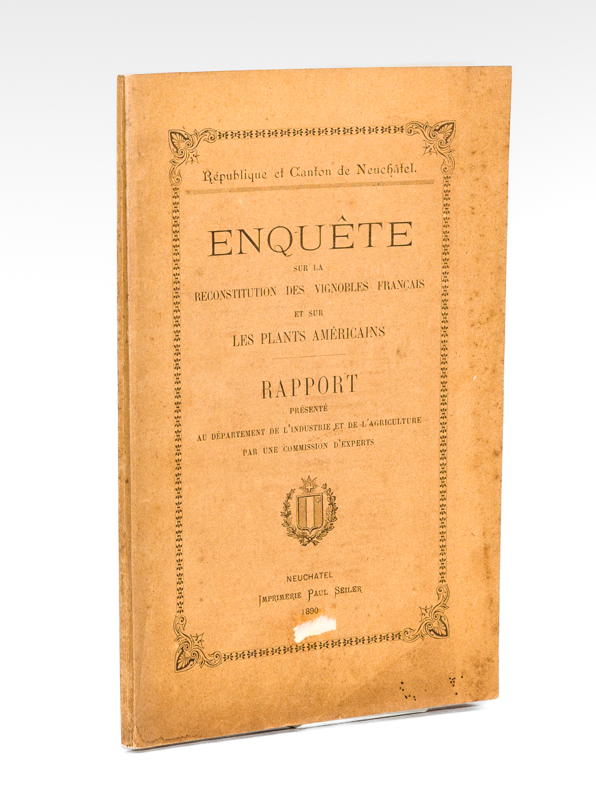 photo n°7 : Enquête sur la reconstitution des vignobles français et sur les plants américains. Rapport présenté au Département de l'industrie et de l'agriculture
