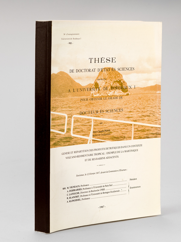 photo n°8 : Genèse et répartitions des produits détritiques dans un contexte volcano-sédimentaire tropical : exemple de la Martinique et de ses bassins adjacents. Thèse de Doctorat d'Etat es Sciences présentée à