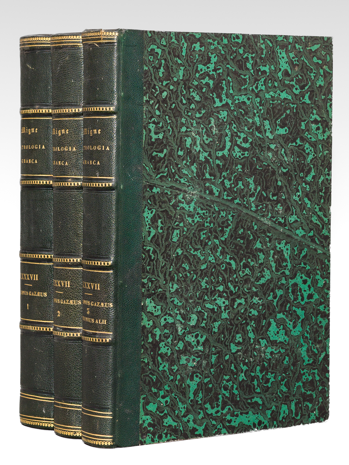 photo n°14 : Procopii Gazaei, Christiani rhetoris et hermeneutae, Opera quae reperirir potuerunt omnia, accedunt S. Sophroni Hierosolymitani, Joannis Moschi, Alexandri Monachi scripta vel scriptorum fragmenta quae supersunt (1 Tome en 3 volumes - Complet). Patrologiae