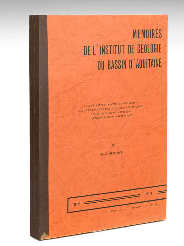 photo n°9 : Analyse morphostructurale appliquée à l'Aquitaine occidentale et au Golfe de Gascogne. Définition d'une méthodologie cartographique interprétative. Mémoires de l'Institut de Géologie du Bassin d'Aquitaine
