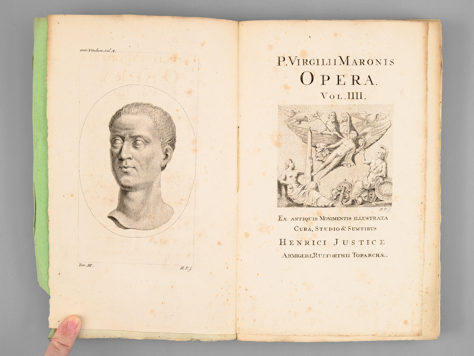 photo n°9 : P. Virgilii Maronis Opera. Vol. IIII. Ex Antiquis Monimentis Illustrata Cura, Studio & Sumtibus Henrici Justice, Armigeri, Rufforthii Toparchae