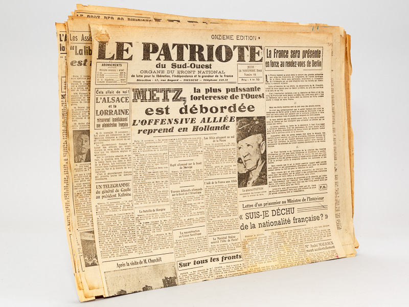 photo n°10 : Le Patriote du Sud-Ouest. Organe du Front National [ Lot de 13 numéros,  édition du Gers, du 15 novembre au 14 février 1945 ]