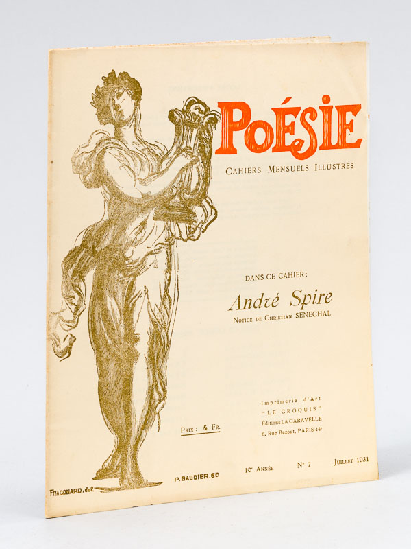 photo n°9 : Poésie. Cahiers Mensuels Illustrés. 10e Année N° 7 - Juillet 1931 [ Dans ce Cahier : ] André Spire ; Octave Charpentier ; Auguste Huguet ; Gello ; Wsevolod Gebrowsky ; Alfred Rousse ; Denise Cools ; André Syriex ; J.