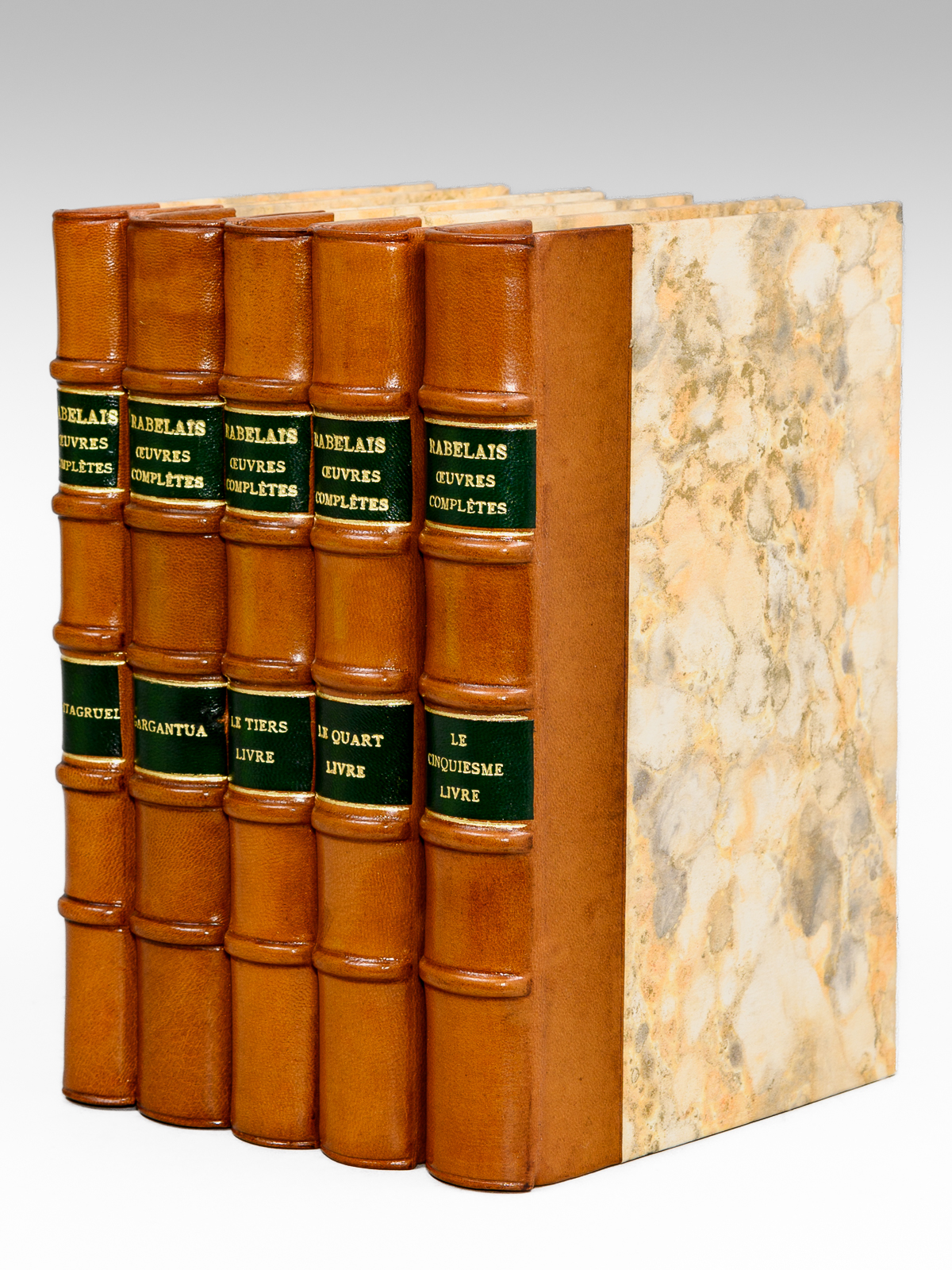 photo n°10 : Oeuvres complètes (Complet en 5 tomes) : Pantagruel ; Gargantua (3e éd.) ; Le Tiers Livre ; Le Quart Livre ; Le Cinquiesme Livre, Lettres et écrits divers