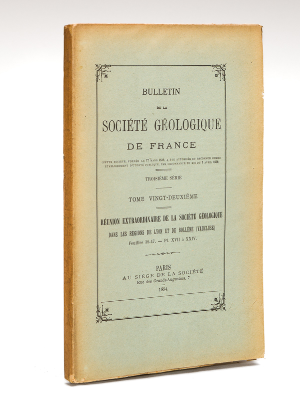 photo n°9 : Réunion extraordinaire de la Société Géologique dans les régions de Lyon et de Bollène (Vaucluse). Bulletin de la Société Géologique de France. Troisième Série. Tome Vingt-Deuxi&
