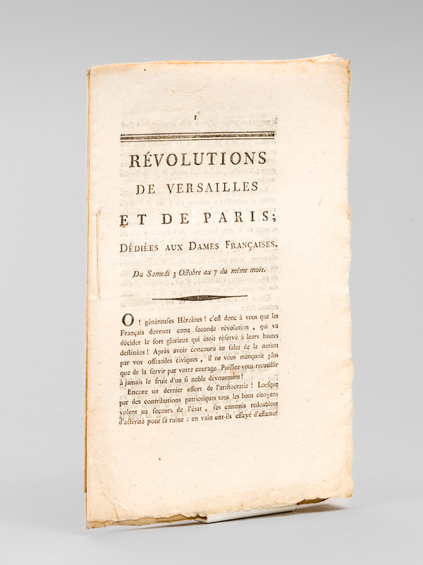 photo n°6 : Révolutions de Versailles et de Paris ; dédiées aux Dames Françaises. Du Samedi 3 Octobre au 7 du même mois.