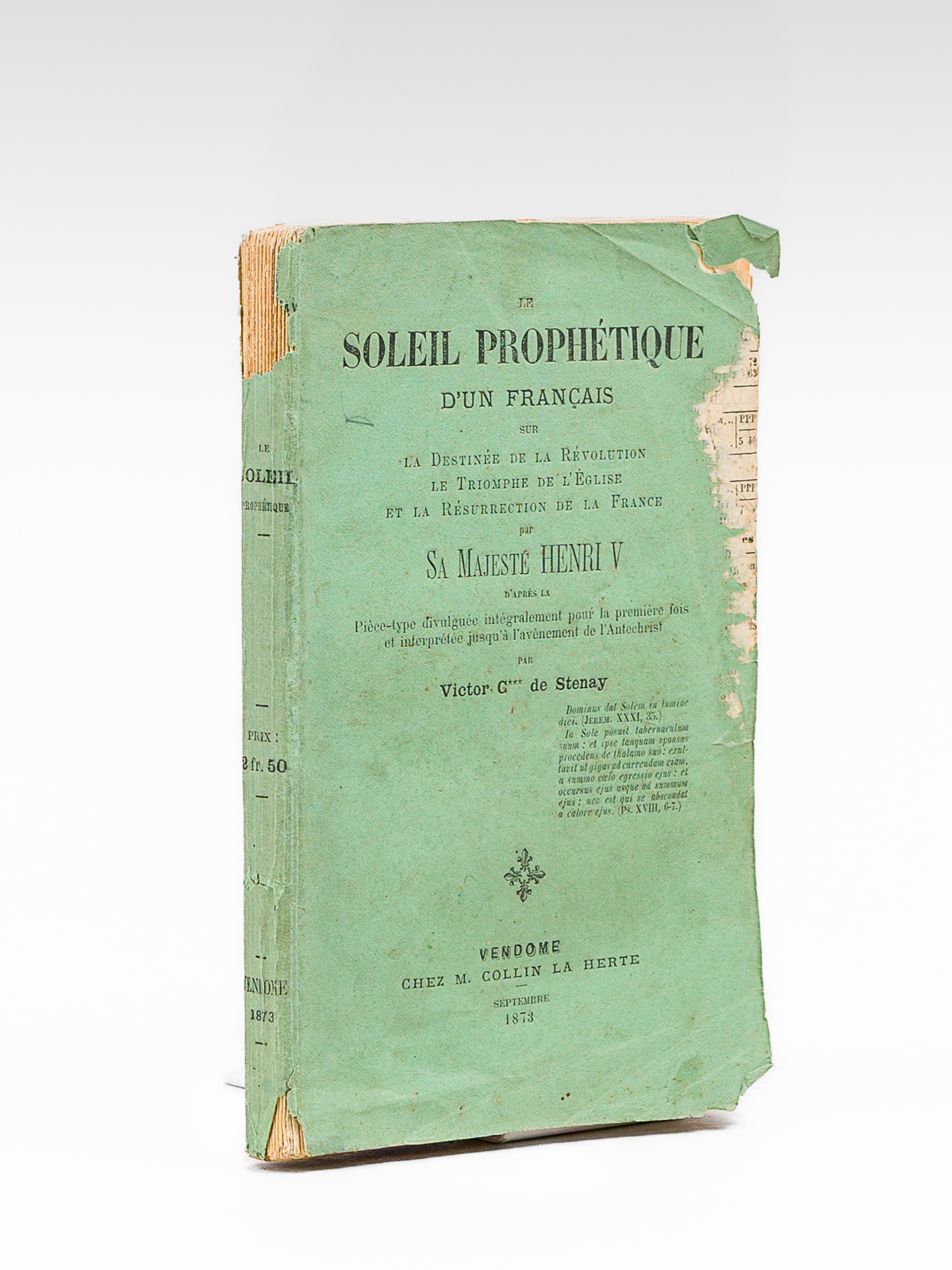 photo n°10 : Le Soleil Prophétique d'un Français sur la Destinée de la Révolution, le Triomphe de l'Eglise et la Résurrection de la France par Sa Majesté Henri V d'après la pièce-type divulguée inté