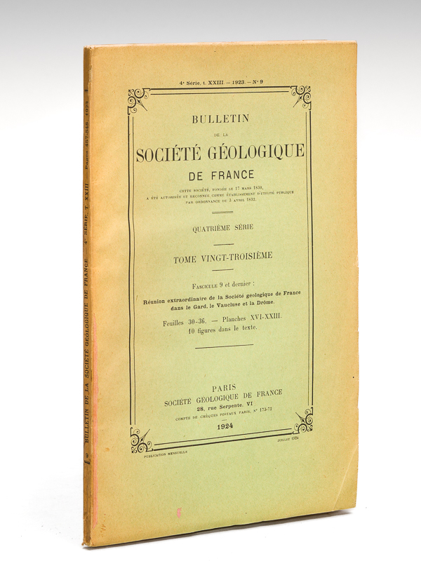 photo n°10 : Réunion extraordinaire de la Société Géologique dans le Gard, le Vaucluse et la Drôme, de septembre 1923. Bulletin de la Société Géologique de France. Quatrième Série. Tome Vingt-Troisi&