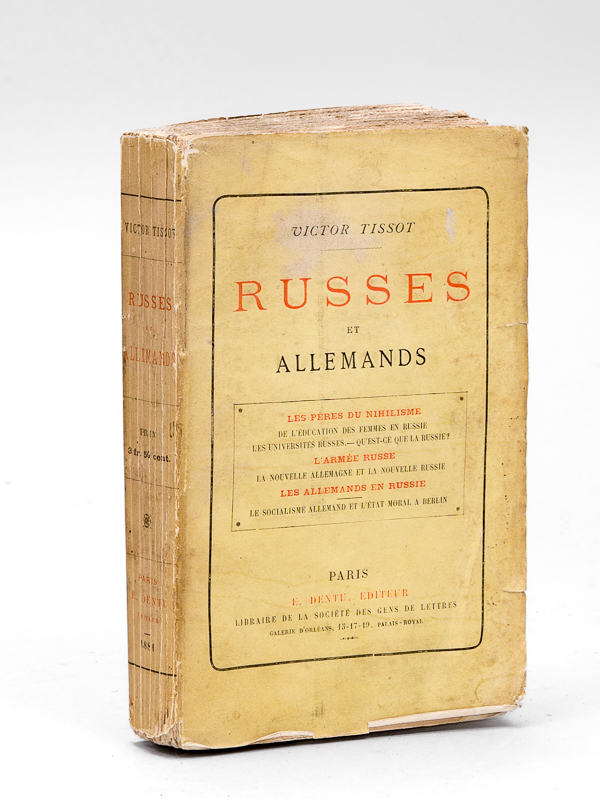 photo n°11 : Russes et Allemands [ Edition originale - Livre dédicacé par l'auteur ]  Les Pères du nihilisme - De l'Education des femmes en Russie - Les Universités Russes - Qu'est-ce que la Russie ? - L'armée russe - La nouvelle All