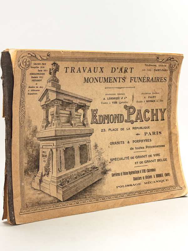 photo n°12 : Travaux d'Art. Monuments Funéraires Edmond Pachy. Paris. [ Catalogue Année 1931 ] Granits & Porphyres de toutes Provenances. Spécialité de Granit de Vire et de Granit belge. Carrières et Usines hydraulique à Vire