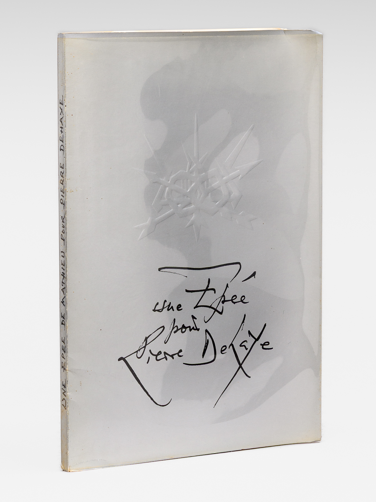 photo n&deg;9 : Une Ep&eacute;e pour Pierre Dehaye [ Livre d&eacute;dicac&eacute; par Pierre Dehaye &agrave; Maurice Druon ] [ Remise de l'&eacute;p&eacute;e d'acad&eacute;micien ]