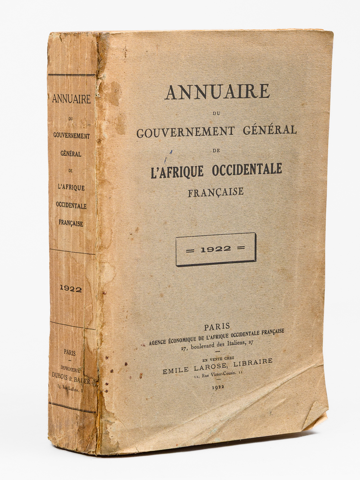 photo n&deg;16 : Annuaire du Gouvernement g&eacute;n&eacute;ral de l'Afrique occidentale fran&ccedil;aise. Ann&eacute;e 1922
