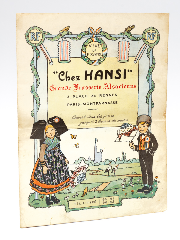 photo n°8 : [ Menu / Carte ] 'Chez Hansi' Grande Brasserie Alsacienne 3, Place de Rennes. Paris-Montparnasse