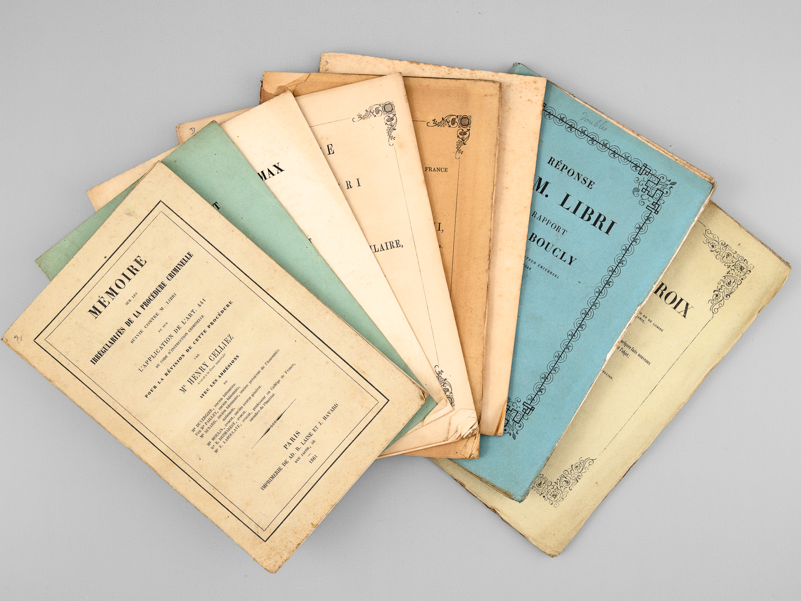photo n°14 : [ Lot de 9 ouvrages et brochures relatifs à l'affaire Guglielmo Libri : ] Réponse de M. Libri au rapport de M. Boucly [ On joint : ] Lettres à M. Hatton, Juge d'Instruction au sujet de l'incroyable accusation intentée contre M.