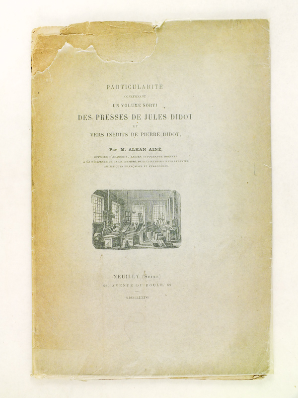 photo n°7 : Particularité concernant un Volume sorti des Presses de Jules Didot et vers inédits de Pierre Didot [ Livre dédicacé par l'auteur ]