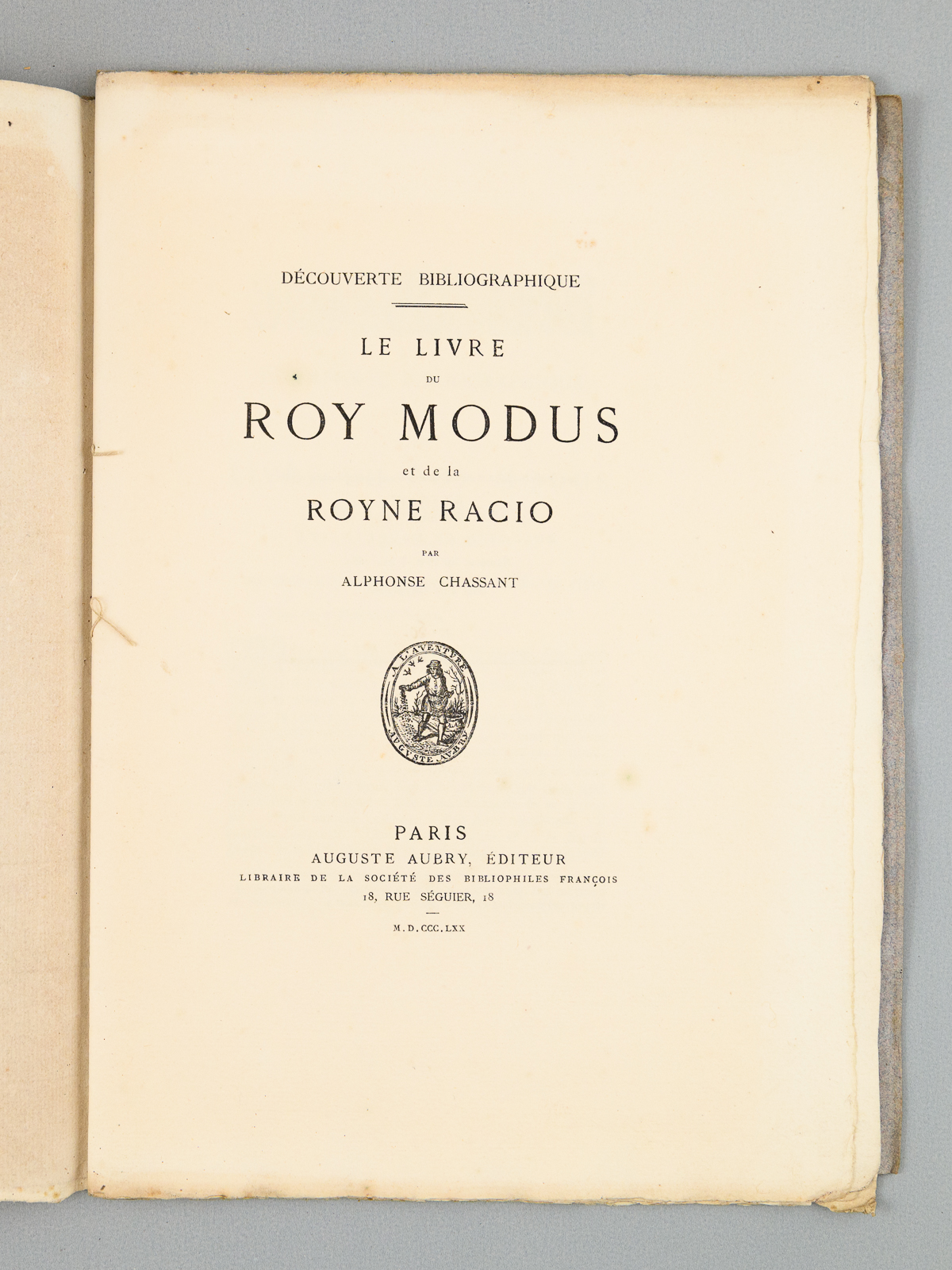 photo n°6 : Découverte bibliographique. Le Livre du Roy Modus et de la Royne Racio [ Edition originale ]