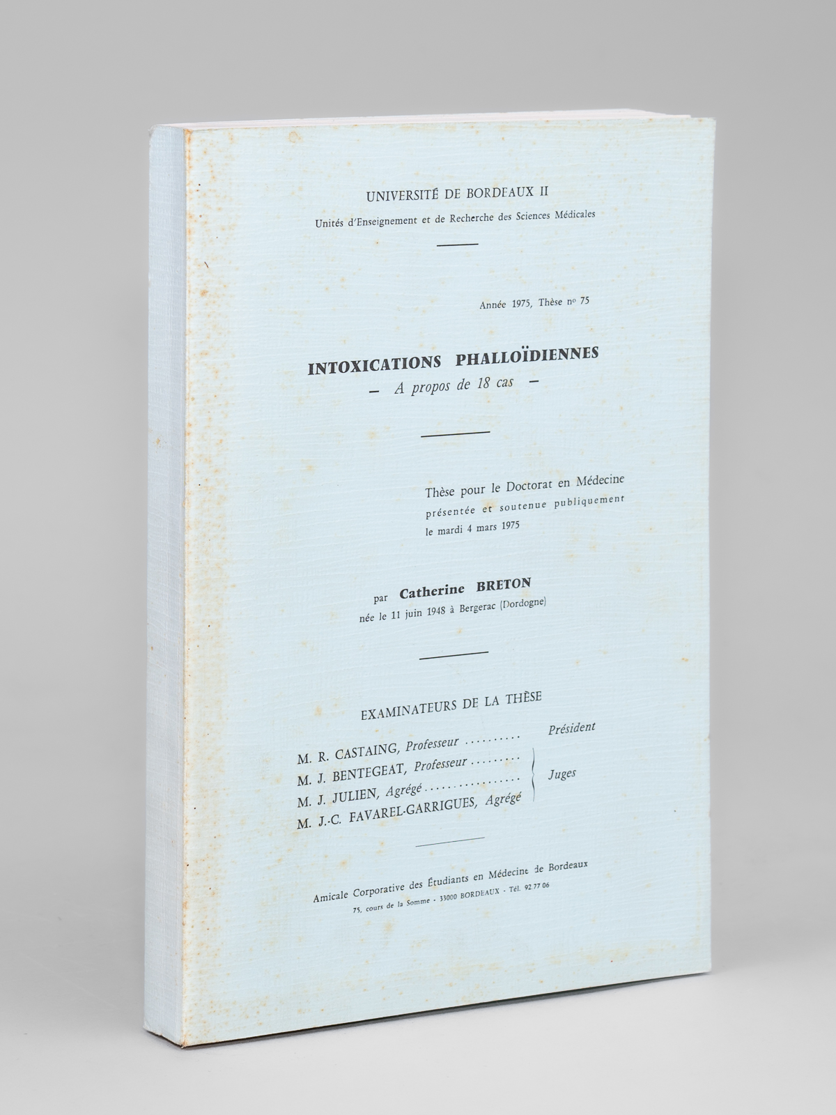 photo n°7 : Intoxications phalloïdiennes - à propose de 18 cas [ Thèse pour le doctorat de médecine ]