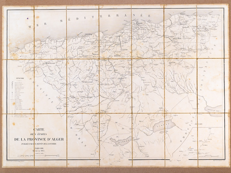 photo n°9 : Carte des Etapes de la Province d'Alger, publiée par le Dépôt de la Guerre. 1861 Revue en 1865
