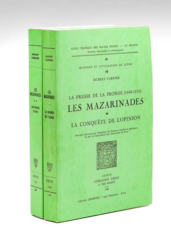 photo n°8 : La Presse de la Fronde (1648-1653) : Les Mazarinades (2 Tomes - Complet) [ Edition originale ] Tome 1 : La conquête de l'opinion ; Tome 2 : Les hommes du livre