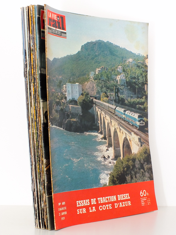 photo n°19 : La Vie du Rail [ lot de 12 numéros avec des articles relatifs aux chemins de fer vers Nice et la Côte d'Azur ] : n° 681 essais de traction diesel sur la Côte d'Azur (janvier 1959) ; n° 751 Nice, centenaire du rattachement (juin