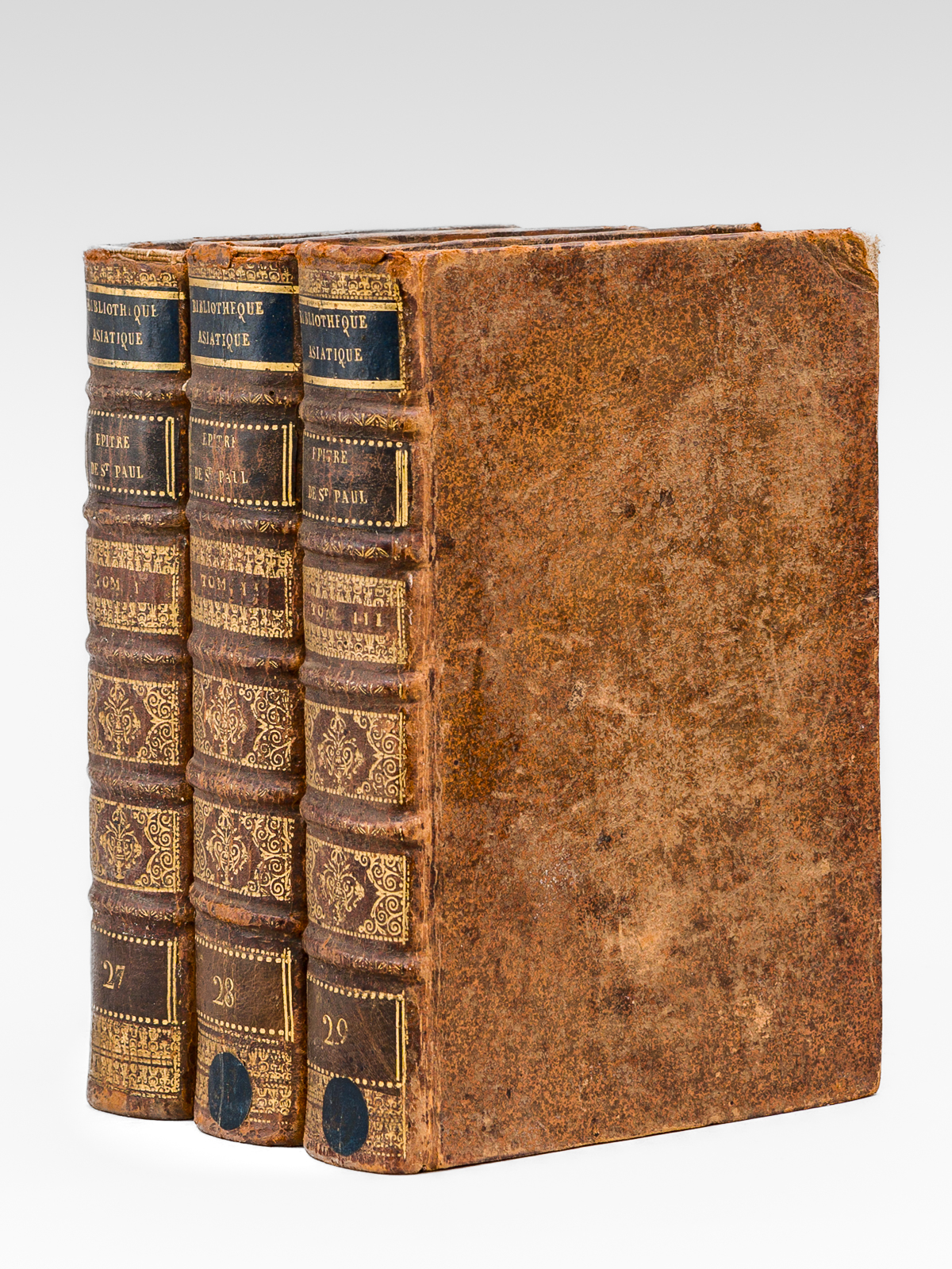 photo n°13 : Epistres de Saint Paul (3 Tomes sur 4 ) Tome I : Epistre de Saint Paul aux Romains ; II : Epistres de Saint Paul aux Corinthiens ; III : Epistres de Saint Paul aux Galates, Ephésiens, Philippiens, Colossiens, & Thessaloniciens. Traduites en fran&cc