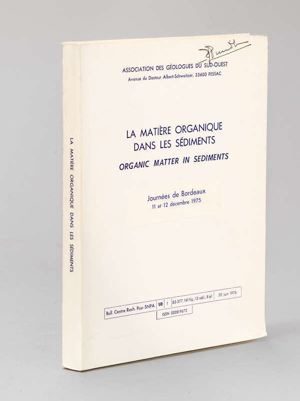 photo n°8 : La matière organique dans les Sédiments. Organic matter in sediments. Journées de Bordeaux 11 et 12 décembre 1975