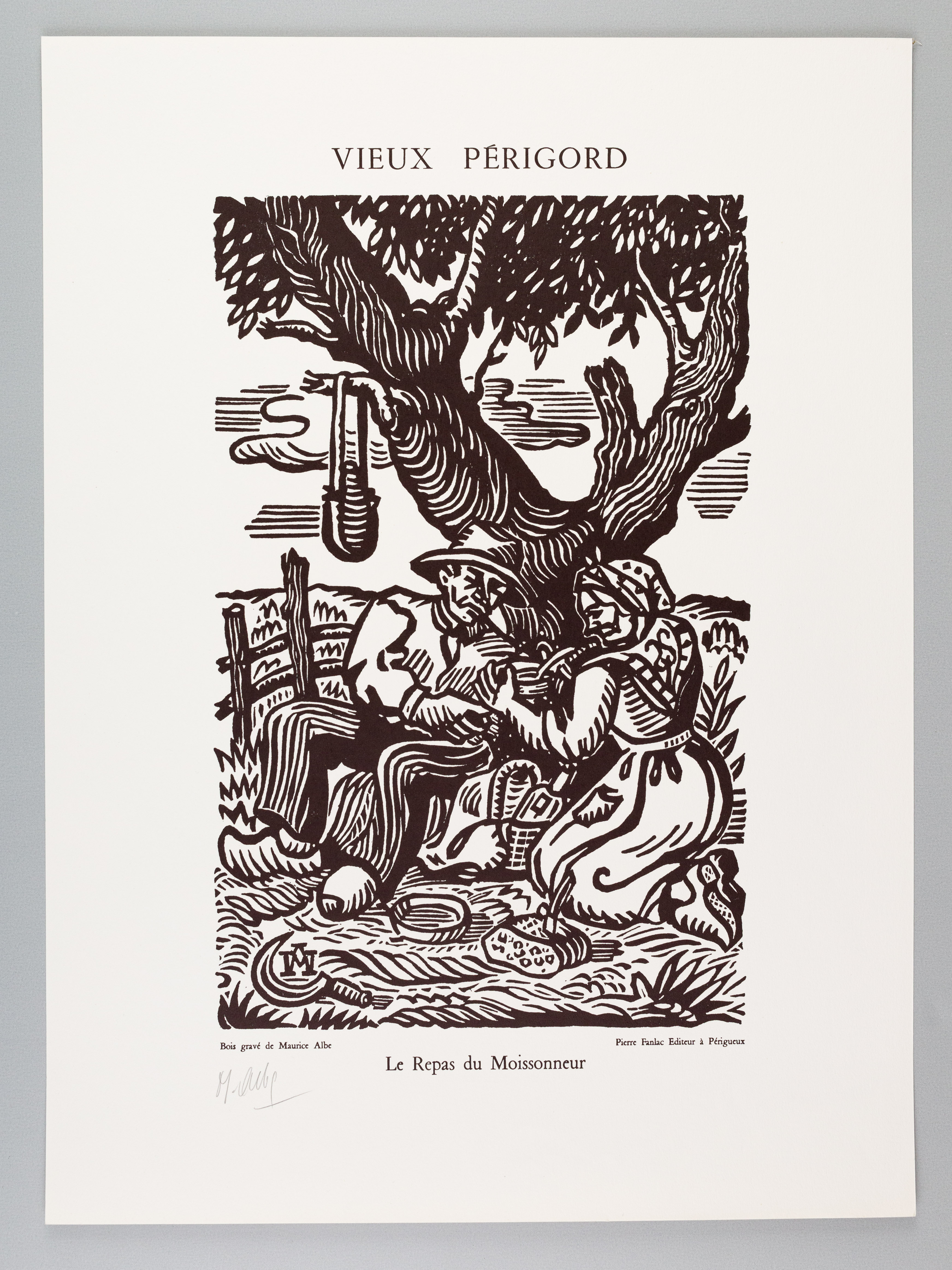 photo n°6 : [ 3 gravures de la série Vieux Périgord, dont 2 signées ] Le Repas du Moissonneur - Le Semeur - Le Retour du Marché