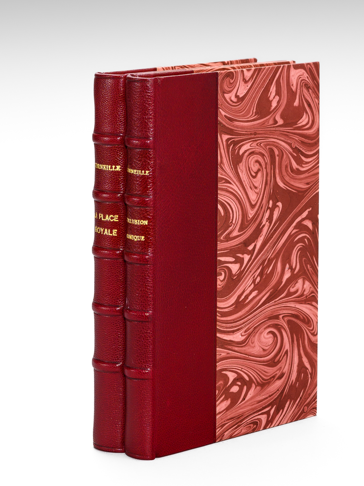 photo n°11 : ( Lot de 2 comédies, dans reliures assorties ) La Place Royale ou l'Amoureux extravagant, comédie, texte de l'édition princeps (1637) ; L'Illusion Comique, Comédie