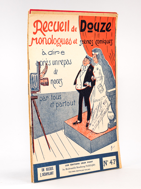 photo n°11 : [ Lot de 6 recueils de monologues, éd. Jean Picot ] n° 7 Recueil de 15 monologues pour fiancailles, mariages, baptême ; n° 76 12 monologues humoristiques pour mariages de Camille François - Vive la Mariée ! la cél