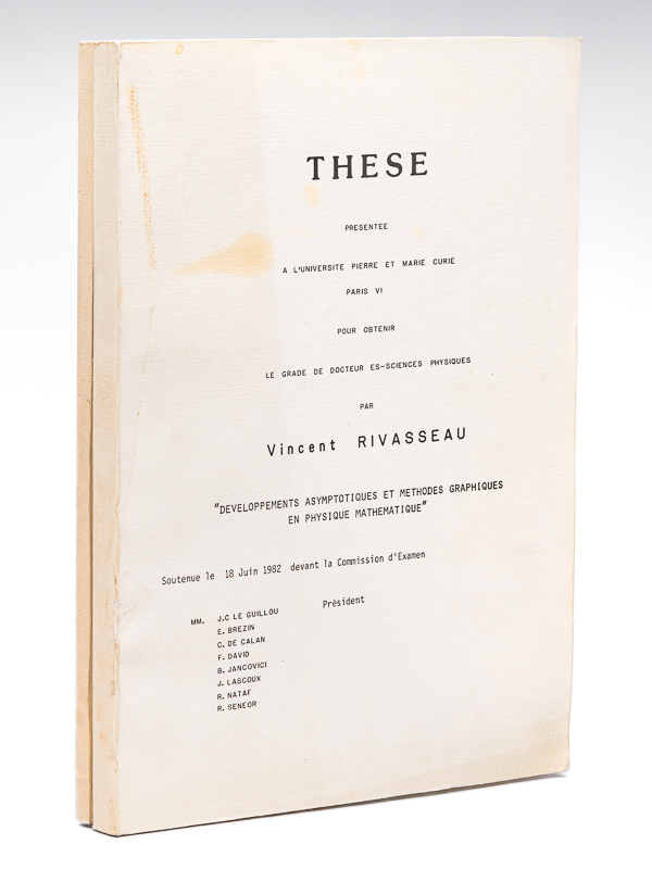 photo n°9 : Développements asymptotiques et méthodes graphiques en physique mathématique. Thèse présentée à l'Université Pierre et Marie Curie Paris VI pour obtenir le grade de docteur ès-sciences physiqu