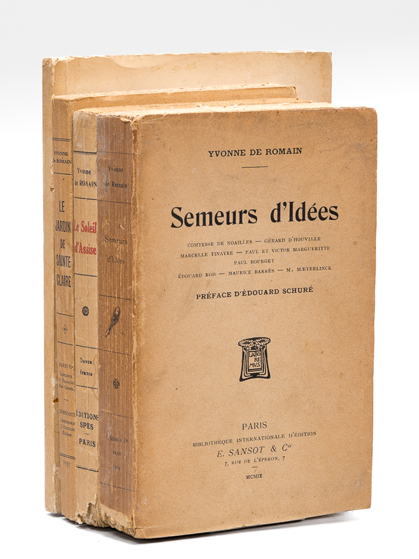 photo n°13 : [Lot de 4 titres : ] Semeurs d'Idées : Comtesse de Noailles - Gérard d'Houville - Marcelle Tinayre - Paul et Victor Margueritte - Paul Bourget - Edouard Rod - Maurice Barrès - M. Maeterlinck [ Edition originale ] [On joint : ] Le Sole