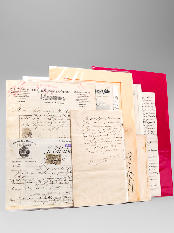 photo n°15 : [ Contrat d'édition, documents d'édition et correspondance de Félix Chapiseau avec son éditeur J. Maisonneuve à propos de ses ouvrages : 'Le Folklore de la Beauce et du Perche' et 'Au Pays de l'Esclavage' ] Contrat d'&ea