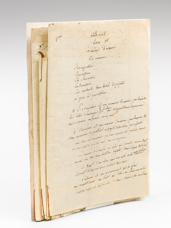 photo n°9 : Cours manuscrit de Code civil [ Notes de cours manuscrites d'un étudiant, Léon Lemaigre-Dubreuil, Janvier 1822 ] [ On joint :] Cours de M. Duranton 16 janvier 1822