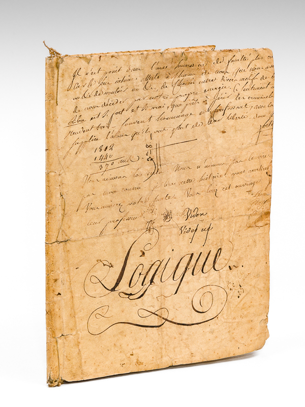 photo n°13 : Cours de philosophie de l'abbé Jean-François de Valrivière An 1801 - 1802 [ Cours manuscrit de logique rédigé par un étudiant ]