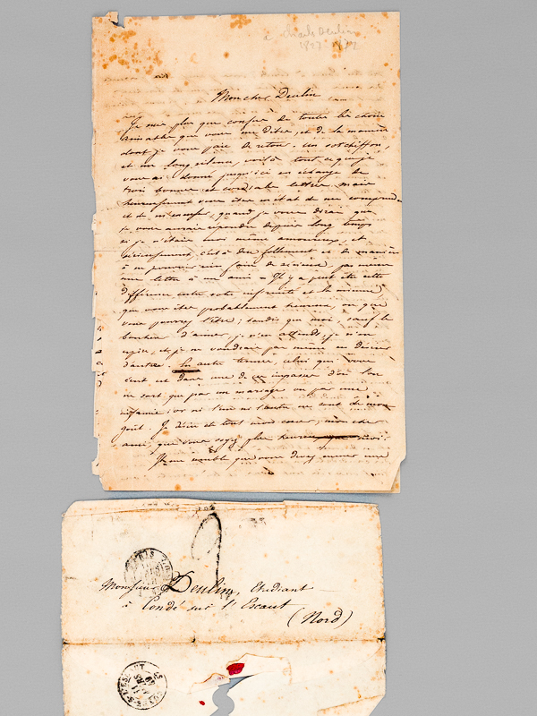 photo n°7 : [ Superbe lettre autographe signée, adressée à Charles Deulin : Edmond About, élève normalien, et amoureux fou, prodigue ses conseils pour le concours de l'Ecole Normale Supérieure : ] 1 L.A.S. de 4 pages affranch